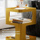 Gold Side Table,Modern end Table,Unique nightstand,Bedside Tables,Metal Accent Side Table with Storage for Living Room Bedroom Couch,no Assembly Required by CozyNest Decor