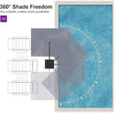 PURPLE LEAF 9' X 11.5' Rectangle Patio Umbrella Outdoor Large Aluminum Cantilever Umbrella with 3 Years Fade Resistance Recycled Fabric and 360-degree Rotation for Garden Deck Pool, Mist Grey by GreenHaven Gardens