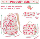 Backpack for Girls 3pcs Set Kids Backpack with Lunch Box Students Kawaii Book Bag for Elementary Primary Middle School Bags - Ita Backpack - Strawberry by TinyTreasures Baby Boutique