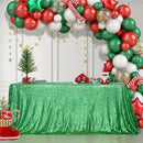 SquarePie Sequin Tablecloth 90 x 132 Inch Green Sparkly Table Cloth for Wedding Party Decoration by CozyNest Decor