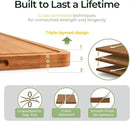 Butcher Block 2-Pcs Carbonized Bamboo Cutting Board Set With Juice Groove For Meal Prep & Cheese Serving - Ideal Kitchen Gift Set of 2 (M+L) by CozyNest Decor
