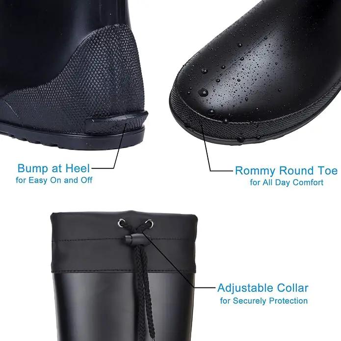 Asgard Packable Tall Rain Boots for Women Waterproof Rubber Garden Boots Ultra Lightweight Flat Mud Boots- NOT FOR WIDE CALF, photo 5 of 7