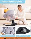 LAREX Baby Swing to Toddler Electric Infant Swing Portable for Newborn Boy Girl, 5 Sway Speeds with Remote Control, 12 Preset Melodies and Bluetooth, 0-6 Months Max 20 Lbs (Light Wood Grain) by TinyTreasures Baby Boutique