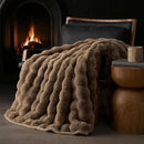 EVERGRACE Ultra Soft Luxury Fluffy Faux Rabbit Fur Throw Blanket, Thick Warm Fuzzy Blankets for Bed, Cozy Plush Reversible Blanket for Couch, Chair, Sofa, Natural Tan, 50x60 Inches, 870 GSM by CozyNest Decor
