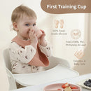 Moonkie Silicone Baby Cup 4 Months+ | Open Training Drinkware for Infants with Confetti Sprinkles | Baby-Led Weaning Essential | 2 oz (Blush, 1 Pack) by TinyTreasures Baby Boutique