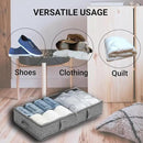 2 Packs Under Bed Storage Containers, Foldable Clothes Draw Organizers with Adjustable Dividers, Handles, Clear Window, Closet Storage Bins for Clothing, Shoes, Blankets by CozyNest Decor