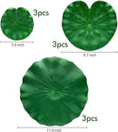 Artificial Lily Pads for Pond, 11in & 6in Artificial Flowers Floating Foam Lotus Flower with Fake Lily Pads, for Pool Garden Koi Fish Pond Aquarium Pool Wedding Decor, 14PCS by GreenHaven Gardens