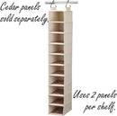 Household Essentials Hanging Shoe Organizer, 10 Wide Cubbies with Cedarline Pockets, Heavy-Duty Cotton Canvas, Removable and Industrial Hooks, Natural by CozyNest Decor