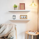 Fun Memories Handcrafted European Pine Floating Shelves - Natural Rustic Wooden Wall Shelf Set of 2-24 Inch Storage Shelf Display Shelf for Kitchen Bathroom Living Room Bedroom Farmhouse - White by CozyNest Decor