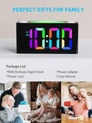 PPLEE RGB Digital Clock-Alarm Clocks for Bedrooms,Large Bold Number 7 Dimmers,Battery Backup Loud Alarm Clock,8 Modes Night Light,Dual Charger USB&Type-C,Bedside Desk Clock for Kid Adult Heavy Sleeper by TinyTreasures Baby Boutique