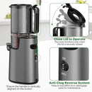 Cold Press Juicer, Juicer Machines with 5.4" Wide Feed Chute for Juice Extractor, Professional Slow Masticating Juicer for Whole Vegetables & Fruits with High Juice Yield, Easy to Clean (Black) by CozyNest Decor