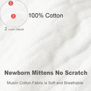 Newborn Mittens No Scratch 100% Cotton Mitts Boy Girl baby mittens 0-6 months 6 Pack by TinyTreasures Baby Boutique