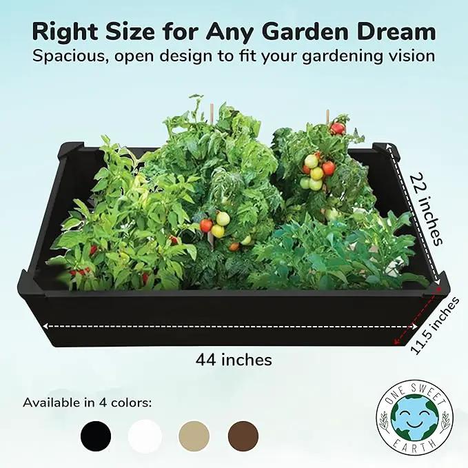 Raised Garden Bed - 2x4 ft Planter Box - Black HDPE - No Tools Needed - DIY Kit for Urban Gardening, Flowers, Herbs & Vegetables - Made in The USA, photo 6 of 9