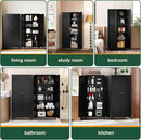 Letaya Black Storage Cabinet with Feets-Metal Home Kitchen Pantry Cabinets with Doors and Adjustable Shelves,Organization Locker for Cupboard/Bedroom/Dining/Living/Bathroom/Office/Garage Room (Black) by CozyNest Decor
