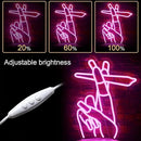 WLHOPE Pink Led Hand Neon Sign for Wall Decor Gesture USB Nail Hand Man Cave Neon Light Sign for Bedroom Home Bar Girls Room Nail Room Salon Party Decor Gift for Women by GreenHaven Gardens