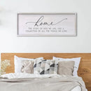 Home The Story of Who We Are Sign Farmhouse Family Wall Decor 32x12 Inch Plaque Wood Framed Art for Hanging (White) by CozyNest Decor