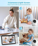 ieGeek 5.5’’ Split-Screen Baby Monitor,2.5K UHD Baby Monitor with 2 Cameras and Audio,Night Light,Prone Sleeping&Cry Detection,Two-Way Talk,Night Vision,2.4G&5Ghz WiFi App Control,4000mAh Battery by TinyTreasures Baby Boutique