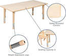 EMMA + OLIVER 23.625" W x 47.25" L Rectangle Natural Plastic Activity Table Set with 6 Chairs by CozyNest Decor
