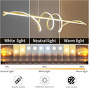 Modern Design Dimmable Desk Linear Pendant Light, with Remote Control Dimmable 3 Color Mode & Brightness Ceiling Lamp, Anti-Flicker Dining Light Fixture for Kitchen, Dining Room (Gold, 47IN) by CozyNest Decor
