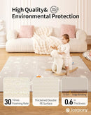 Baby Play Mat, 79" X 71" X 0.6" Extra Large & Thick Reversible Foldable Play Mats for Babies and Toddlers, Anti-Slip Portable Baby Floor Mat for Tummy Time, Baby Mat for Floor with Travel Bag by TinyTreasures Baby Boutique