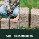 Beuta Landscape Edging | Garden Edging Border | Faux Stone Block XL for Lawn Edging, Flower Beds & Yard Edging – 40 Pack | Each Section Has 6 Blocks 48" L x 4" W x 9.5" H | 120 Spikes | Cobblestone by GreenHaven Gardens