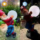 Solar Powered 2 Gnomes Playing with Ball, Decorated Solar Light, Garden Decorations Statues, Garden Light Decor for Lawn Ornaments, Resin Garden Figurines (2 Gnomes with a Glass Ball) by GreenHaven Gardens