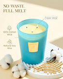 M&SENSE Ocean Escape Scented Candle 35oz 150H Burn Time Long Lasting, 3-Wick Natural Aromatherapy Candle Highly Scented, Home Fragrance Housewarming Gifts by CozyNest Decor