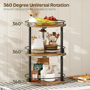 Spice Rack, Set of 2 Lazy Susan Organizer, 3-Tier Turntable Organizer For Cabinet, Compact and Versatile, for Kitchen Countertop, Rustic Brown SR23L2BR by CozyNest Decor