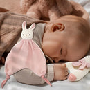 Organic Cotton Stuffed Animal Rattle Baby Toys, Plush Bunny Cuddle Cloth and Hand Grip Ring Rattles Plush Toy Set for Newborns Infant Boys Girls, 2 PCS by TinyTreasures Baby Boutique