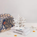 7.1" H White Coral Decor, Resin Statue, Nautical Decorations for Home, Bedroom, Bathroom, Living Room, Beach/Coastal/Ocean Themed Cabinet Shelf Tabletop Decor by CozyNest Decor