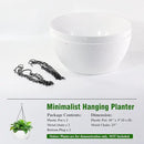 10 inch Hanging Planters for Outdoor Indoor Plants with Drainage Holes and Chain, 2 Pack Round Hanging Flower Plant Pots for Garden Home Porch Decor, White by CozyNest Decor