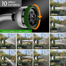 RESTMO Watering Wand Heavy Duty, Metal Garden Hose Wand with 10 Spray Patterns, 15-Inch Long Hose Nozzle Sprayer with Thumb Flow Control, Ideal to Water Hanging Baskets and Shrubs, Green by GreenHaven Gardens