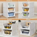 6 Pack Stackable Closet Storage Basket - Stackable Storage Bins, Multifunctional & Foldable Closet Organizer, Wardrobe Storage Space-Saving Clothes Storage Drawer Organizer, White by CozyNest Decor