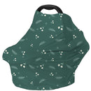 Carseat Covers for Baby Breastfeeding – Multi use Car Seat Canopy Cover, Infant Stroller Canopy Cover for Girls (Green Print) by TinyTreasures Baby Boutique