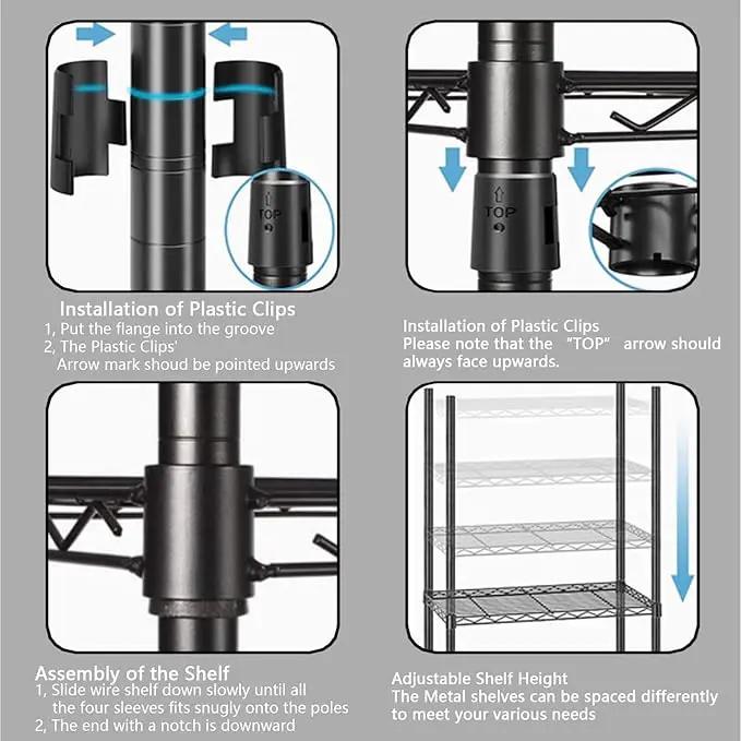 Xiofio Plant Stands for for Indoor Outdoor, Heavy Duty Metal Plant Stand,large Plant Shelf,Adjustable Plant Shelves With Hanging Rod for Living Room,Balcony,Garden,Black, photo 6 of 6