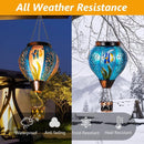 Blue Fish Hot Air Balloon Solar Lantern with Flickering Flame Hanging Solar Lanterns Outdoor Waterproof,LED Metal Hot Air Balloon Lights for Patio Yard Garden Decor,Mother Day Gifts for Women by GreenHaven Gardens