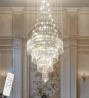 Flashing God D32 x H79'' Modern Crystal Chandelier for High Ceiling Large Foyer Chandeliers Large Raindrop Chandelier for Foyer Living Room Entryway Staircase Villa by CozyNest Decor