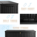 200 Gallon Black Resin Deck Box - Lockable, Waterproof & UV-Resistant Outdoor Storage for Patio Furniture, Garden Tools, Pool Floats - Heavy-Duty Utility Container for Decks by GreenHaven Gardens