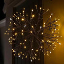 Christmas led Sparkle Ball Hanging Outdoor décorations -Haning Twig Ball,Snowflake Ornament Lights Indoor Outdoor Festive Holiday Décor 24Inch (Warm White) by CozyNest Decor