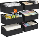 Lifewit Storage Baskets for Shelves, 6 Packs Non-woven Fabric Trapezoid Closet Organizer Bins with Handles, Foldable Clothing Containers Box for Clothes, Toy, Towel, Book, DVD, Hats, Large-Black by TinyTreasures Baby Boutique