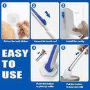 JEHONN Disposable Toilet Brush with 48 Wand Cleaner Refills, Wall Mounted Toilet Bowl Brush Holder Set, Bathroom Cleaning System for Sink Bathtub Wash Basin (Blue) by CozyNest Decor
