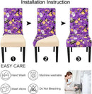 JQinHome Purple Halloween Chair Slipcover, Spider Web Chair Covers Set of 6, High Stretch Washable Chair Protector Cover for Dining Room, Kitchen,Home Party,Wedding Ceremony(Purple Candy,6PC) by CozyNest Decor