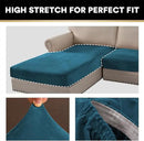 PrinceDeco Sectional Couch Covers 4 Pieces Couch Covers for Sectional Sofa Velvet Separate Sectional Couch Covers L Shape for Left/Right Chaise Sectional Couch(3 Seater + 1 Chaise,Deep Teal) by CozyNest Decor