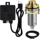 SinkTop Air Switch Kit (Long Full Brass Button) for Disposal, Dual Outlet, (Champagne Bronze) by CozyNest Decor