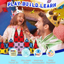 Mini Magnetic Tiles for Kids, Magnetic Building Set, Construction STEM Travel Toys for Boy Girl Ages 3+, Montessori Preschool Learning Educational Sensory Magnet Creative Toy Gift for Toddlers, 32 Pcs by TinyTreasures Baby Boutique