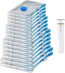 Amazon Basics Vacuum Compression Space Saving Storage Bags with Hand Pump for Clothes Packing, Pack of 15, Multiple Sizes, White by CozyNest Decor