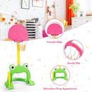 Costzon Toddler Basketball Hoop, 3-in-1 Sports Set for Basketball, Baseball & Football, 6 Height Adjustable Basketball Toy Activity Center for Indoor & Outdoor, Best Gift for Kids (Cute Frog) by TinyTreasures Baby Boutique