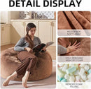 Bean Bag Chair 3Ft, Memory Foam Filled, Large Beanbag Chairs for Adults and Teens, Soft Sofa with Removable Flannel Cover, Round Couch for Living Room Bedroom College Dorm (Coffee, 3FT-36×36"×24") by CozyNest Decor