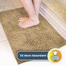 Muddy Mat® 4-Piece Beige Medium 30"X19" AS-SEEN-ON-TV Highly Absorbent Microfiber Door Mat, Bath Mat and Pet Rug, Non slip Thick Washable, Soft Chenille for Kitchen Bathroom Bedroom Indoor and Outdoor by CozyNest Decor