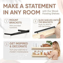 Homeforia 30 inch Wood Floating Shelves, High End Solid Natural Wood 30inch Floating Shelf for Wall, Unfinished Wooden 30 inches Floating Shelves, Heavy Duty Bracket, 30 X 6.5 X 1.75 in, Set of 2 by CozyNest Decor